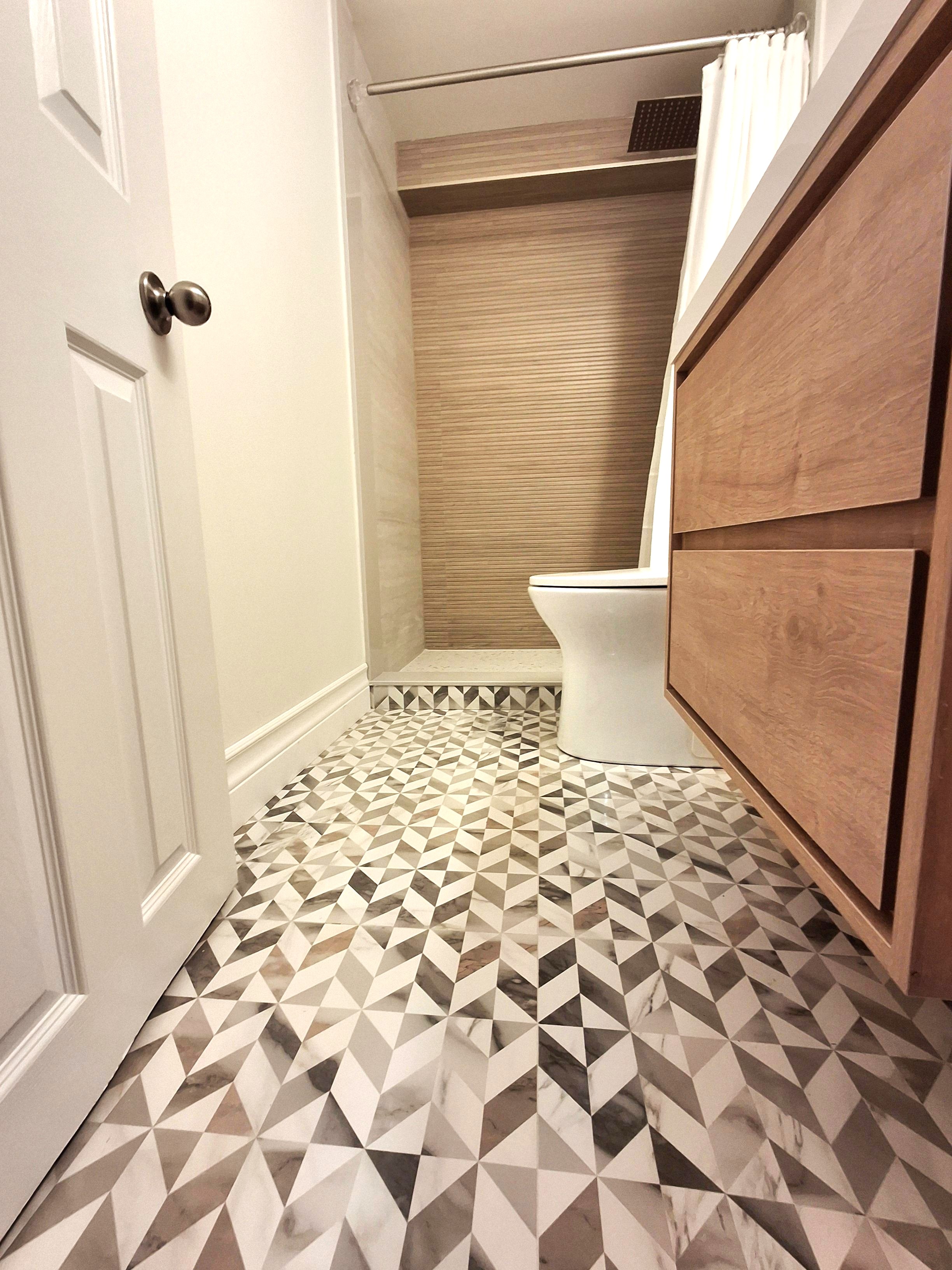 Floor and wall tile work in Richmond Hill bathroom — Modern Tiling