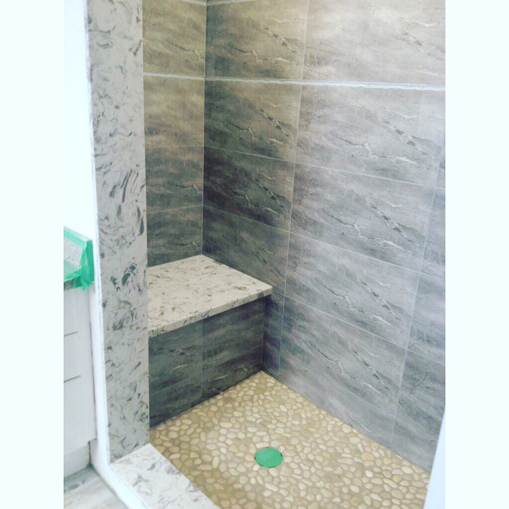 Custom Shower with Stone Niche